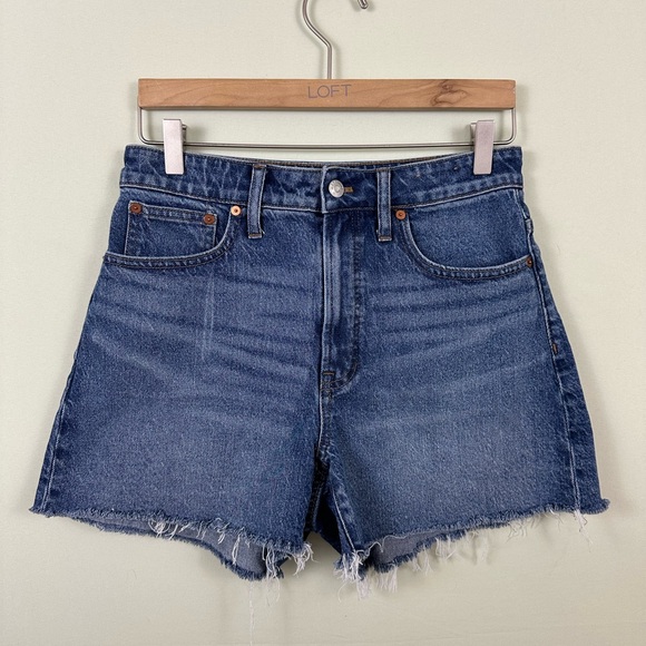 Madewell The CurvyPerfect Vintage Short Hugh Rise Medium Wash Denim - Picture 1 of 8